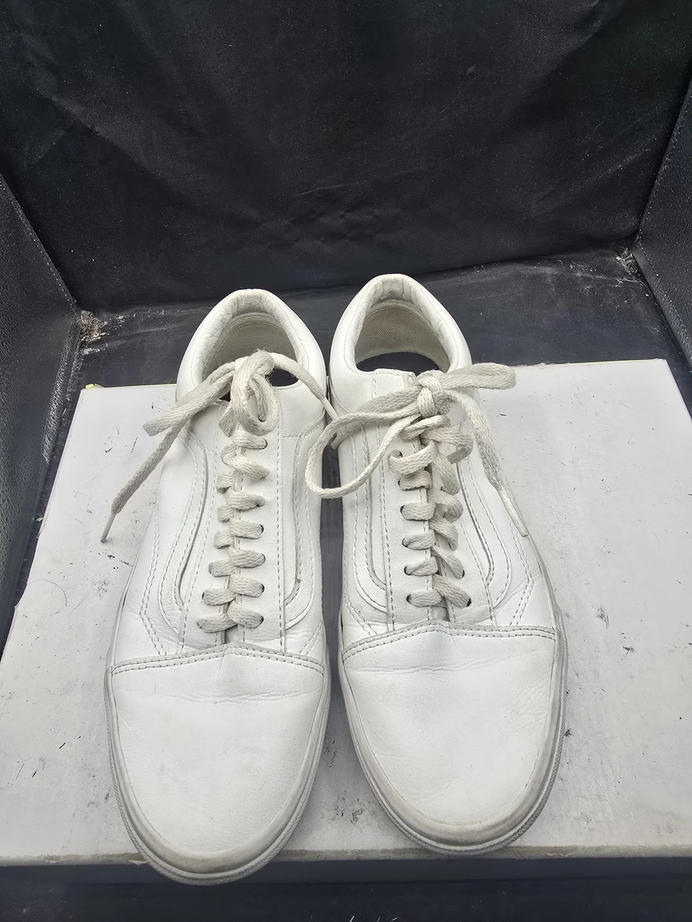 Vans‎ Men's White Low-Top Leather Sneakers